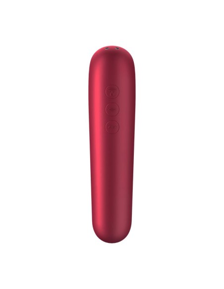 Dual Love Vibrador y Succionador de Aire Pulsado Rojo