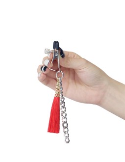 Cadena con Pizas para Pezones y Citoris Rojo 2