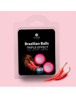 Set 2 Brazilian Balls Triple Efecto Calor Frio y Vibracion