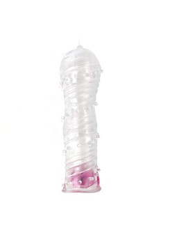 Funda para el Pene Texturizada con Bala Vibradora Transparente 2