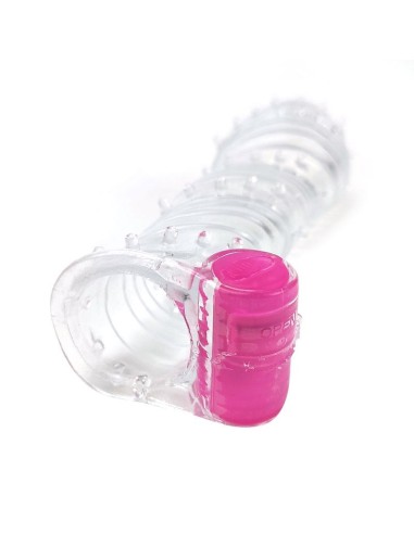 Funda para el Pene Texturizada con Bala Vibradora Transparente