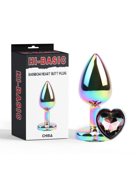 Plug Anal de Metal Tipo Rainbow con Joya de Corazon 27