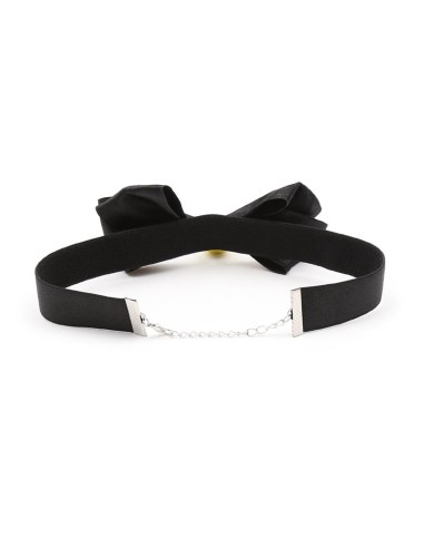 Collar con Lazo y Cascabel 29 cm Negro M
