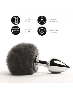 Bunny Tail Plug Anal con Cola Negro 2