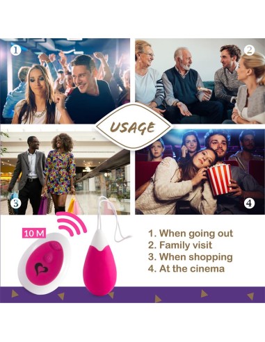 Anna Huevo Vibrador con Control Remoto USB Deep Pink