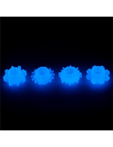 Lumino Play Set 4 Anillo para el Pene Luz Azul