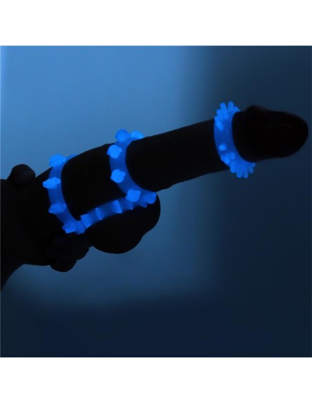 Lumino Play Set 4 Anillo para el Pene Luz Azul