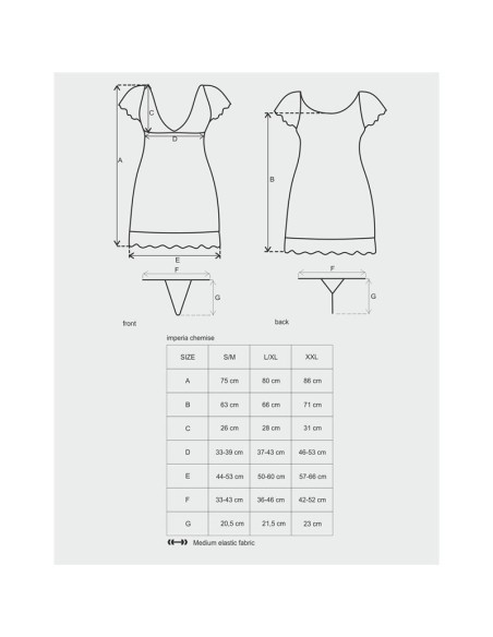 Imperia Chemise y Tanga Color Negro