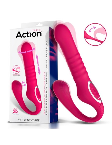 No TwentyThree Vibrador Doble con Pulsacion y Thrusting Flexible 180º