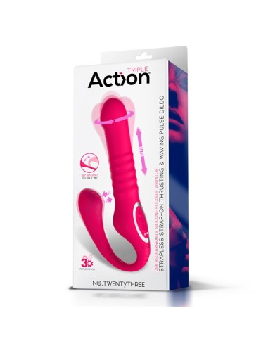 No TwentyThree Vibrador Doble con Pulsacion y Thrusting Flexible 180º