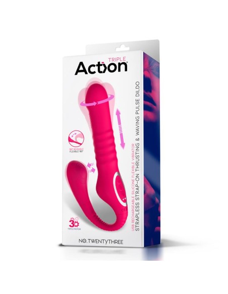 No TwentyThree Vibrador Doble con Pulsacion y Thrusting Flexible 180º