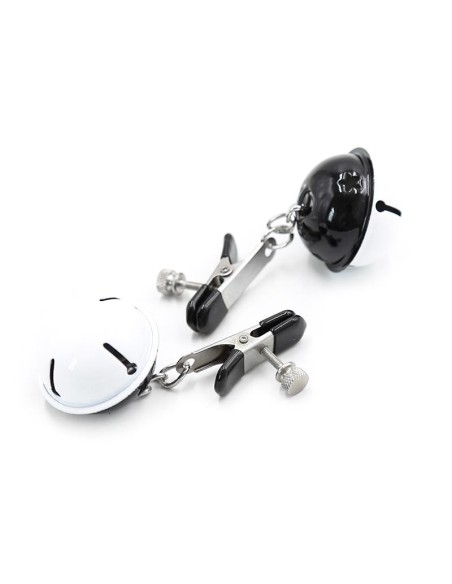 Pinzas para Pezones con Cascabeles Blanco Negro