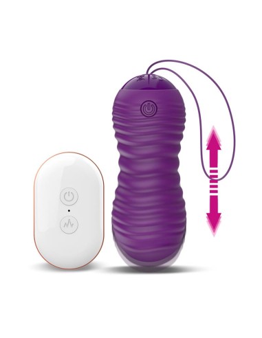 Orio Huevo Vibrador y Movimiento Telescopico Up and Down Control Remoto Purpura