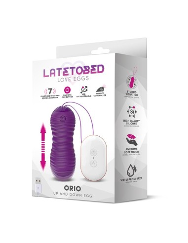 Orio Huevo Vibrador y Movimiento Telescopico Up and Down Control Remoto Purpura