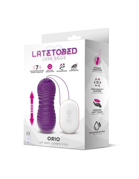 Orio Huevo Vibrador y Movimiento Telescopico Up and Down Control Remoto Purpura