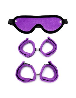 Rimba Bondage Play Set de Esposas para Tobillo y Munecas Color Purpura 2
