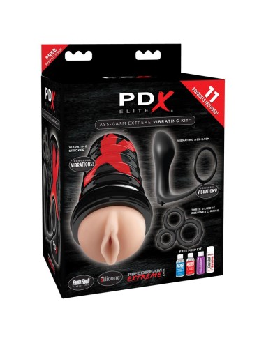 PDX Elite Kit Masturbador Vibrador Ass Gasm