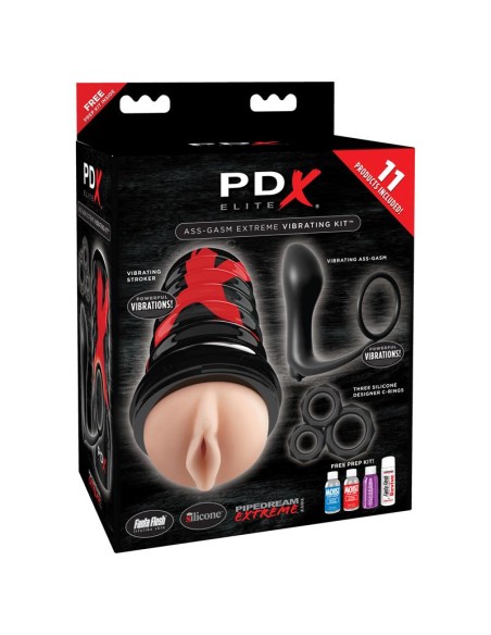 PDX Elite Kit Masturbador Vibrador Ass Gasm