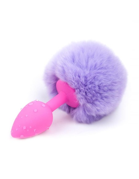 Plug Anal con Pompon Purpura Claro Talla S