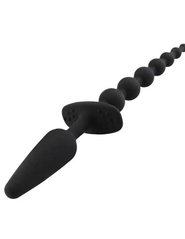 Plug Anal con Cadena Anal Silicona Negro