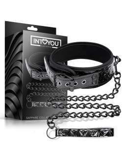 Collar con Correa Sapphire Cuero Vegano