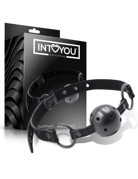 Mordaza de Bola Transpirable Sapphire Cuero Vegano