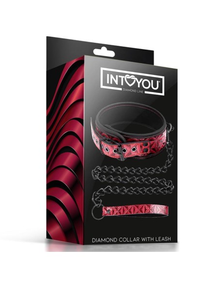 Collar con Correa Ajustable Diamond Cuero Vegano