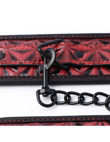 Esposas para Tobillos Acolchadas Ajustable Diamond Cuero Vegano