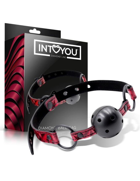 Mordaza de Bola Transpirable Diamond Cuero Vegano
