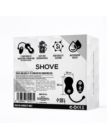Shove Huevo con Movimiento Thrusting y Vibrador con Control Remoto