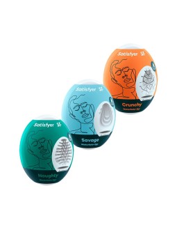 Set 3 Huevos Masturbadores Naughty Savage y Crunch