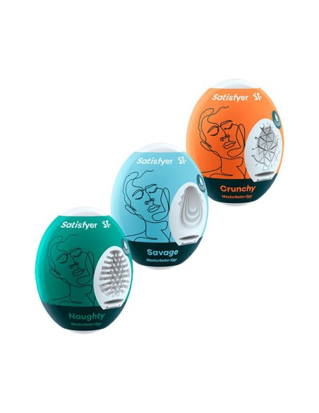 Set 3 Huevos Masturbadores Naughty Savage y Crunch