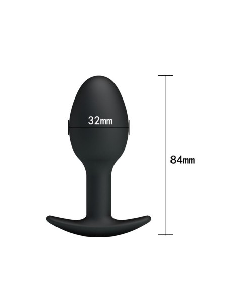 Plug Anal Silicona Negro con Bola