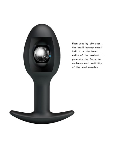 Plug Anal Silicona Negro con Bola