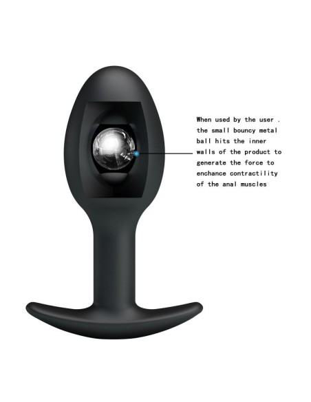 Plug Anal Silicona Negro con Bola