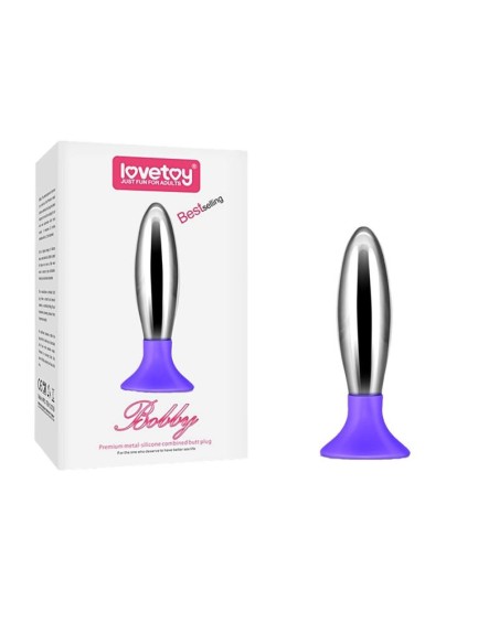 Plug Anal Bobby Metal y Silicona Purpura