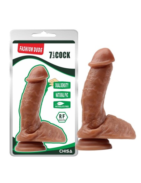 Dildo Dual Density Fashion Dude 185 x 43 cm Bronceado