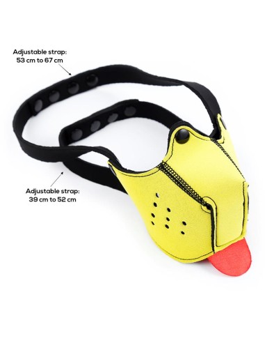 Bozal de Perro de Neopreno Desmontable y Ajustable Amarillo