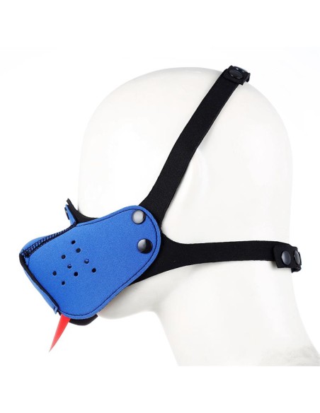 Bozal de Perro de Neopreno Desmontable y Ajustable Azul