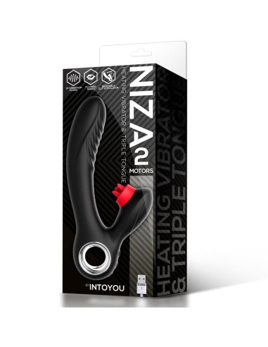 Niza Vibrador con Calor y Triple Lengua Estimuladora de Clitoris