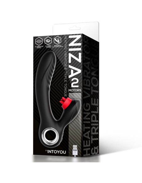 Niza Vibrador con Calor y Triple Lengua Estimuladora de Clitoris