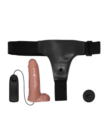 Arnes con Dildo Retractil con Vibracion