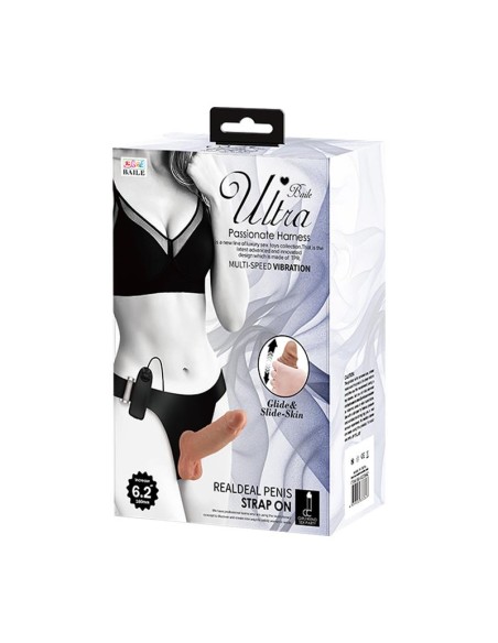 Arnes con Dildo Retractil con Vibracion