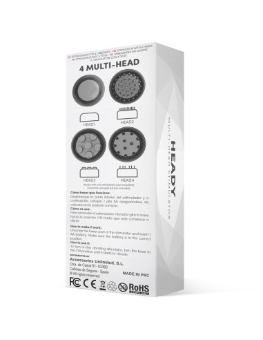 Heady Estimulador con 4 Cabezales Negro