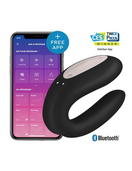 Vibrador para Parejas con APP Double Joy Negro