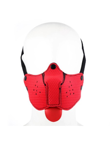 Bozal de Perro de Neopreno Desmontable y Ajustable Rojo