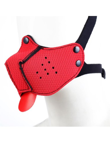 Bozal de Perro de Neopreno Desmontable y Ajustable Rojo