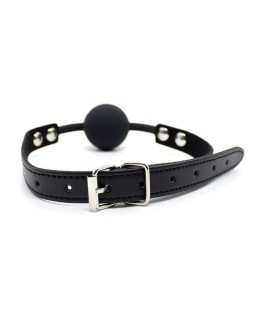Mordaza de Bola Lisa de Silicona 4 cm Ajustable Negro 2