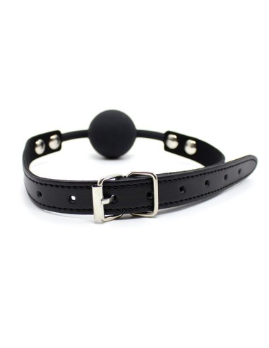 Mordaza de Bola Lisa de Silicona 4 cm Ajustable Negro