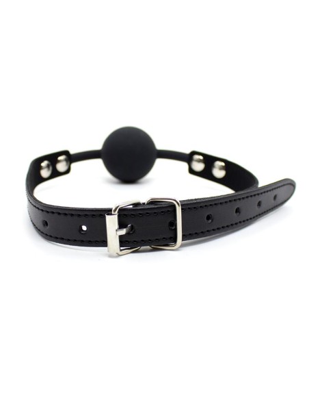 Mordaza de Bola Lisa de Silicona 4 cm Ajustable Negro